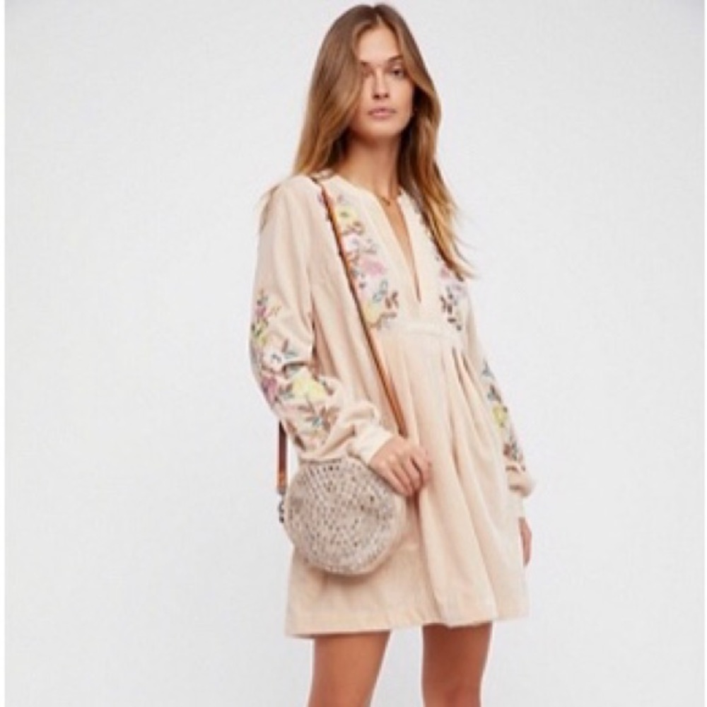 mia embroidered mini dress